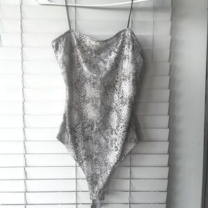 Faux snakeskin bodysuit